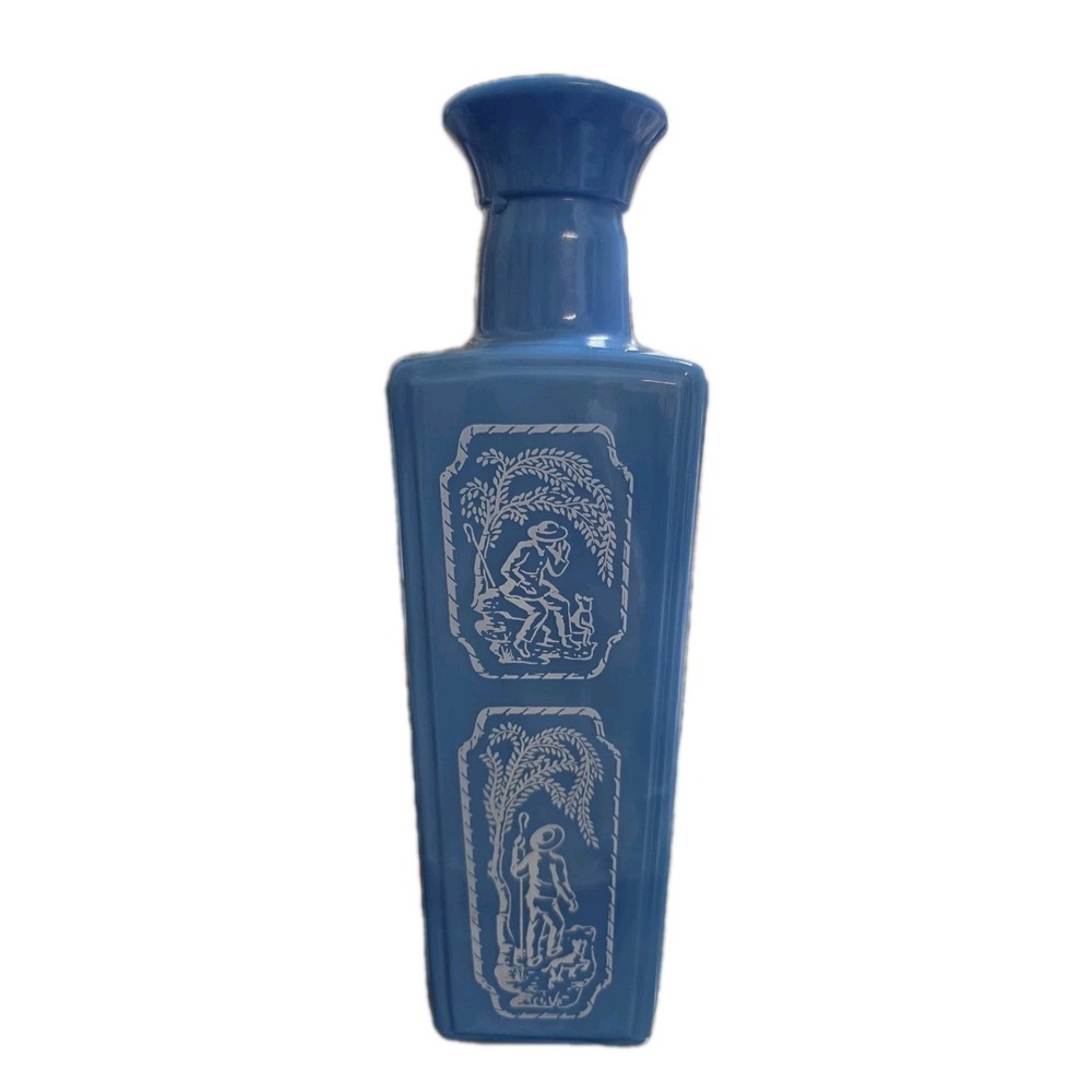 Jim Beam 1965β Blue White Decanter Bottle Cork Lid Vintage Barware EUC - Picture 3 of 9